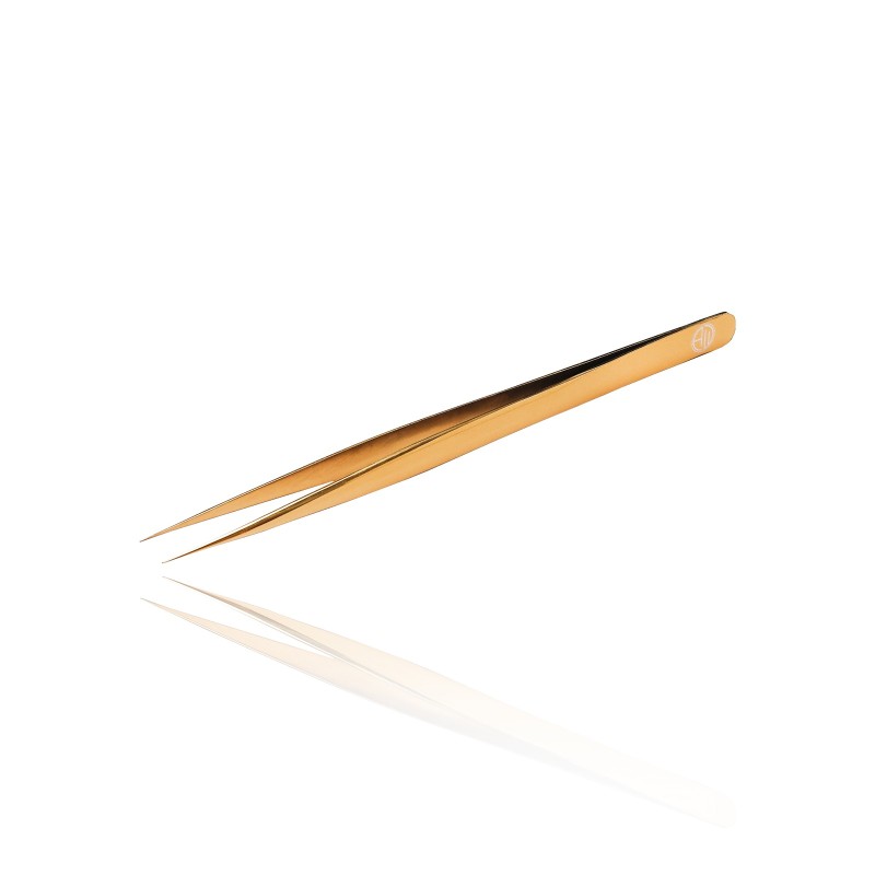 Lange Isolierpinzette gold